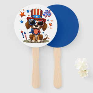 Éventail 4 juillet chien/chiot mignon, patriotique