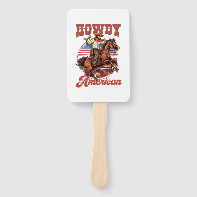 Éventail 4 juillet Howdy american (Devant)