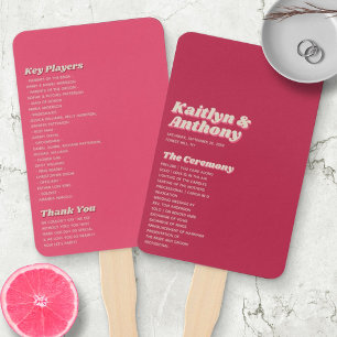 Éventail 70's Retro Groovy Viva Magenta Wedding