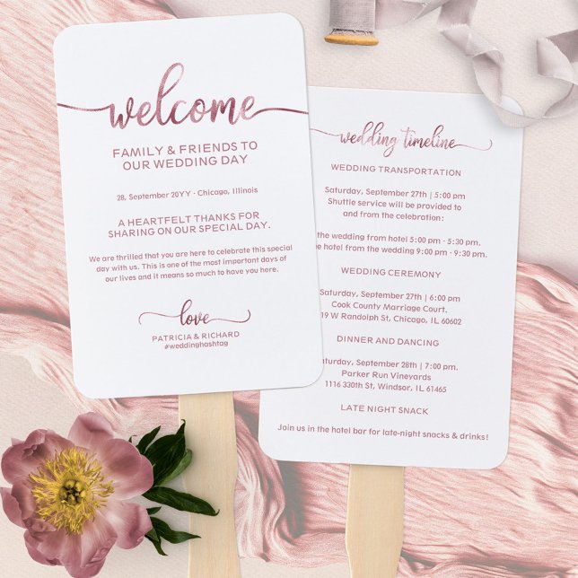 Éventail à main chic pour le jour du mariage avec  (Créateur téléchargé)