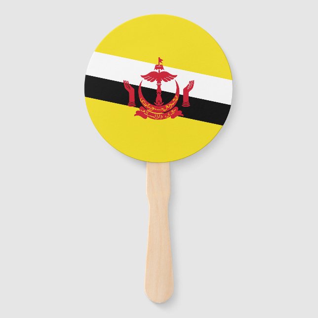 Éventail à main du drapeau patriotique du Brunei (Devant)