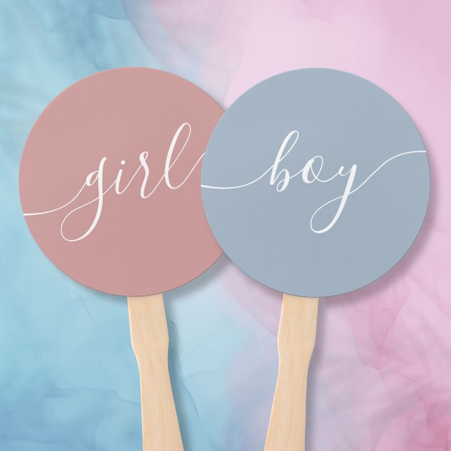 Éventail à main pour jeu de baby shower fille ou g (Boy Or Girl Baby Shower Game Hand Fan)