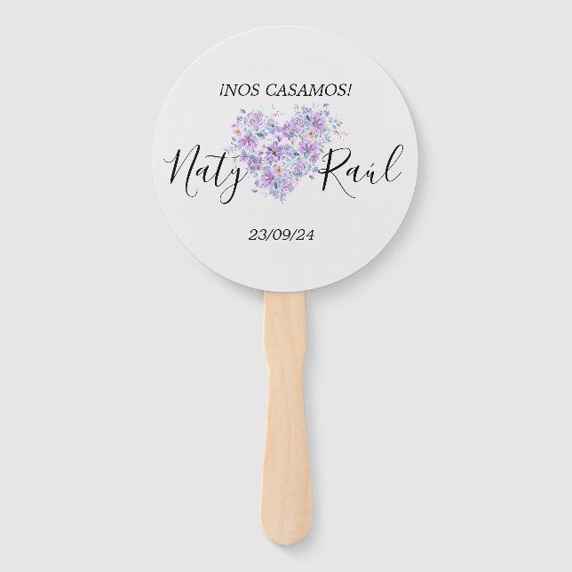 Éventail Abanico Personalizado en Tonos Lilas  (Devant)