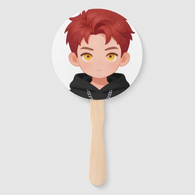 Éventail Accessoire de fête d'anime de garçon aux cheveux r (Devant)