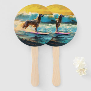 Éventail Afghan Hound Beach Surf Peinture