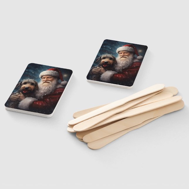 Éventail Airedale avec Noël Festif du Père Noël (Non-assemblé)