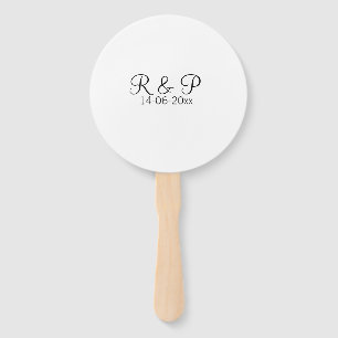 Éventail Ajouter monogramme nom couple ajouter date année m