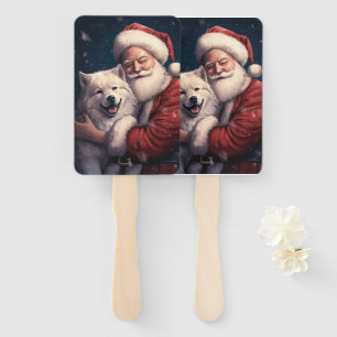 Éventail Akita avec Noël du Père Noël