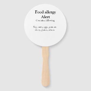 Éventail Alerte d'allergie alimentaire ajouter le nom texte