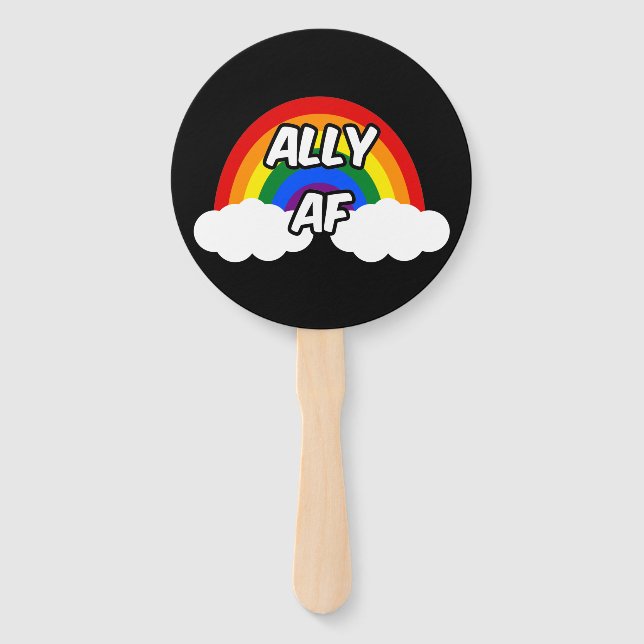 Éventail Ally AF I - Drapeau LGBTQ Gay Trans Queer Pride (Devant)