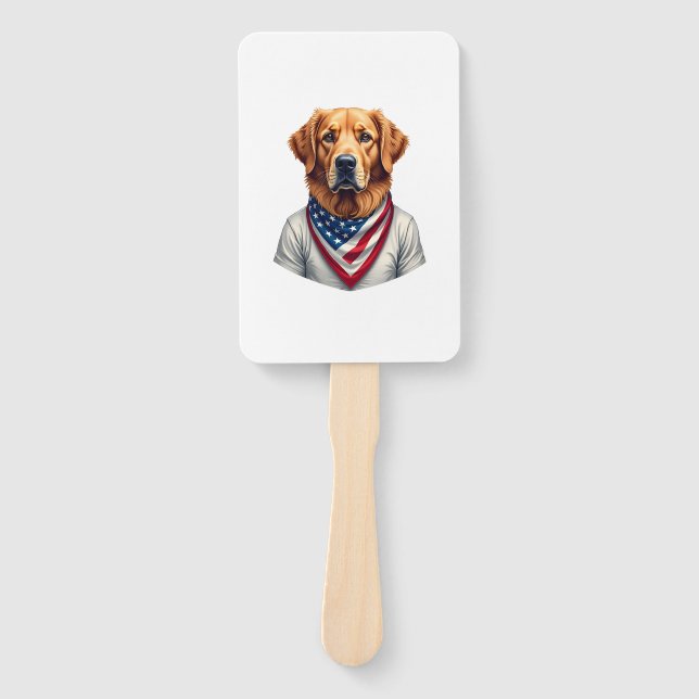 Éventail American Canine Golden Retriever Vintage Tee (Devant)