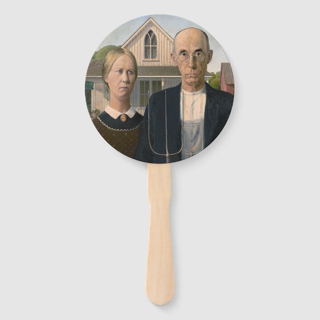 Éventail American Gothic : Vie rurale pauvre paysan (Devant)