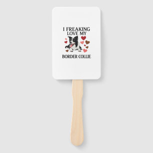 Éventail Amour fou pour Border Collie Dog Hearts_1