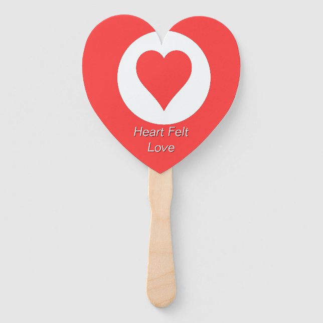 Éventail Amour Sincère Forme de Cœur (Devant)