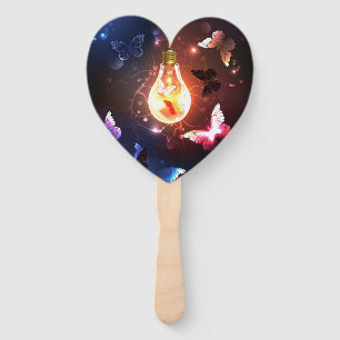Éventail Ampoule lumineuse avec papillons nocturnes