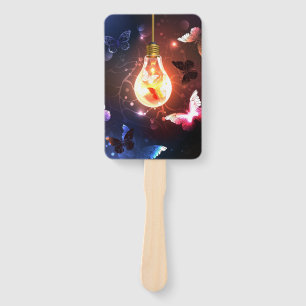 Éventail Ampoule lumineuse avec papillons nocturnes