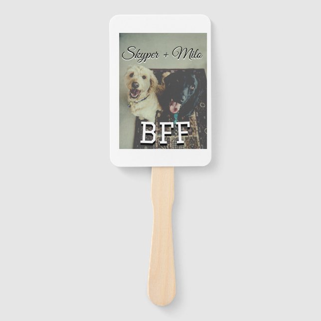 Éventail Animaux de compagnie amis besties ajouter nom anim (Devant)