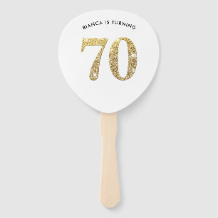 Éventail ANNIVERSAIRE AMATEUR moderne chic or parties scint