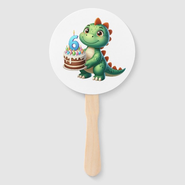 Éventail Anniversaire de Dino 6 ans (Devant)