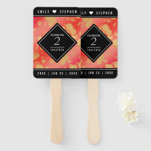 Éventail Anniversaire élégant du 2ème Mariage Garnet