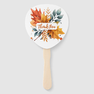 Éventail Aquarelle Automne Couleurs Feuilles