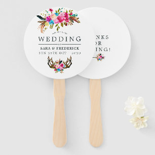 Éventail Aquarelle Boho Chic Floral Mariage Favoriser