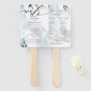 Éventail Aquarelle Dusty Blue Foliage Dawna2