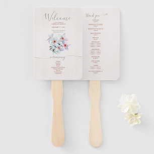 Éventail Aquarelle Florale Frangipani Mariage en terre cuit