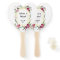 aquarelle or géométrique floral Mariage Fans main