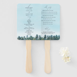 Éventail Aquarelle tropicale Palms Beach Wedding Programme