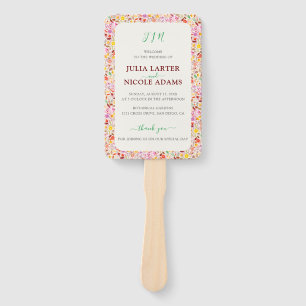 Éventail Aquarelles vives Fleurs de tulipe d'été Mariage