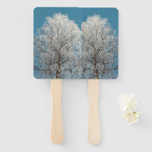 Éventail Arbre blanc contre ciel bleu sans nuages