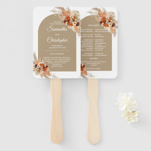 Éventail Arc fleuri boho tropical en terre cuite bordeaux