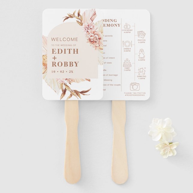 Éventail Arc Floral Boho moderne Flush Arch Mariage Ensembl (Devant et derrière)