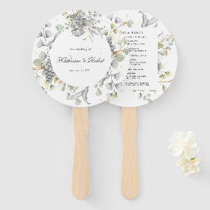 Éventail argent dramatique Floral Wedding Programme Hand Fa