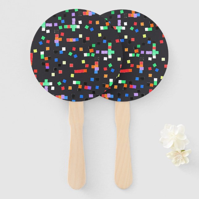 Éventail Art Abstrait par les enfants (Devant et derrière)