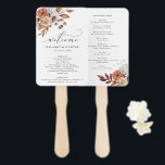 Éventail Autum Rustic Floral, Programme Mariage de automne<br><div class="desc">Ce magnifique design floral présente des fleurs d'aquarelle couleur automne. Ajoutez vos informations à l'aide du formulaire modèle. La fonction Personnaliser supplémentaire permet d'accéder au menu d'édition avancé où vous pouvez modifier la police,  les couleurs et la disposition du texte.</div>
