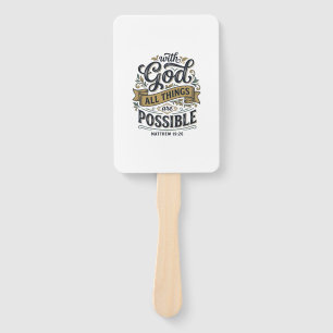 Éventail Avec Dieu Toutes Choses Sont Possibles Vintage Chr