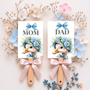 Éventail Baby shower Garçon Dindon Bleu Fou