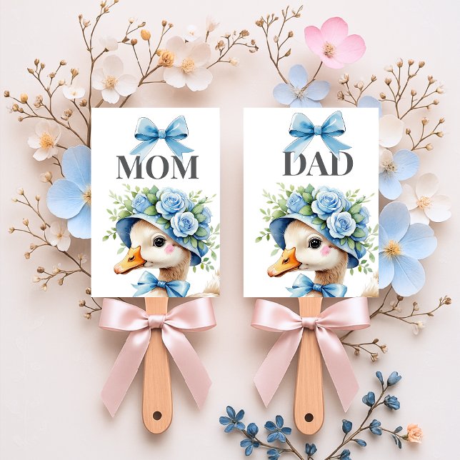 Éventail Baby shower Garçon Dindon Bleu Fou (Créateur téléchargé)