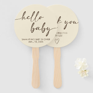 Éventail Baby-shower Minimaliste Bonjour Bébé