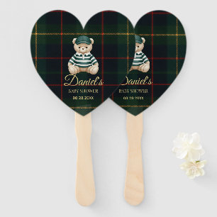 Éventail Baby Shower Ours en peluche de luxe élégant