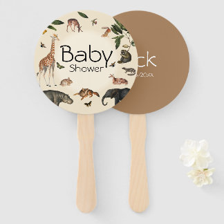 Éventail Baby shower vintage Jungle