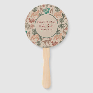 Éventail Baby shower vintage Jungle Safari