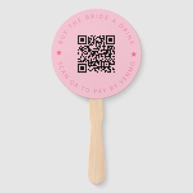 Éventail Bachelorette Acheter L'Épouse Un Boisson Rose QR C (Dos)