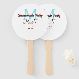 Éventail bachelorette parti monogramme ajouter nom date pla