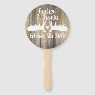 Éventail Barre légère rustique Bois et colliers d'orignaux