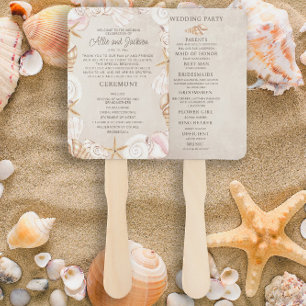 Éventail Beach Seashells Programme de mariage de sable fête