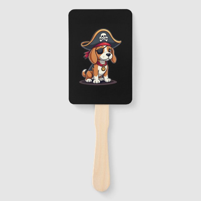 Éventail Beagle Costume de pirate Jolly roger Drapeau Croix (Devant)