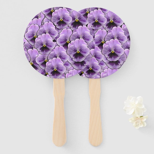 Éventail Beau Jardin de Pansy Violet (Devant et derrière)